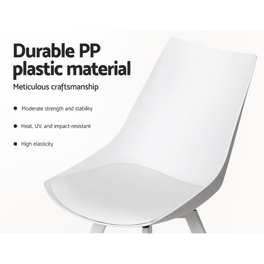 Lylette Dining Chairs Set of 2 PU Leather White