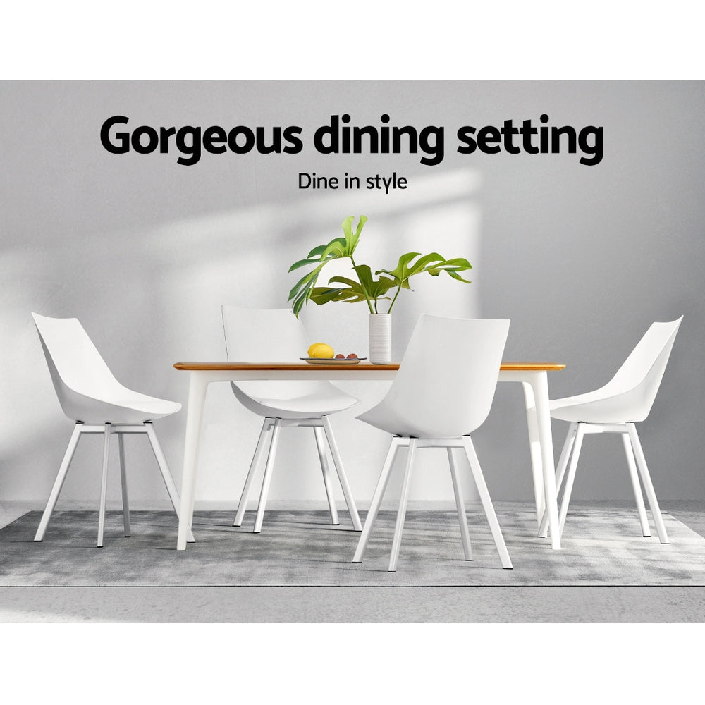 Lylette Dining Chairs Set of 2 PU Leather White