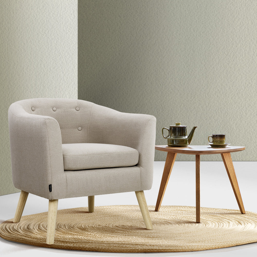 Adora Armchair Tub Chair Beige Linen