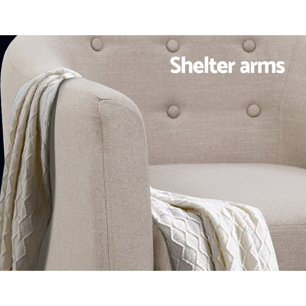 Adora Armchair Tub Chair Beige Linen