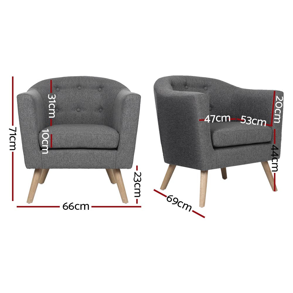 Adora Armchair Tub Chair Grey