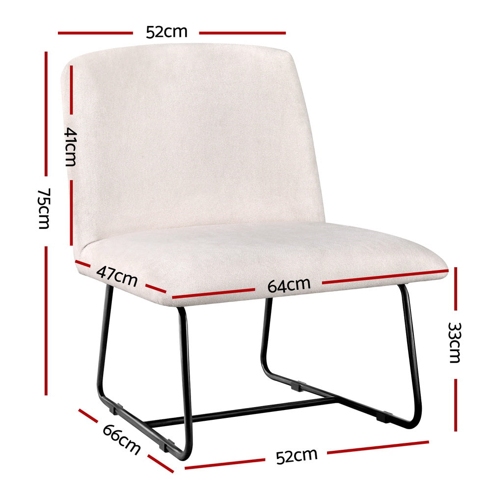 Accent Armchair Cross Leg Beige