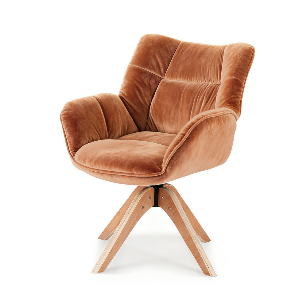 Artiss Swivel Chair Armchair Nursing Velvet Brown
