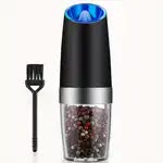 Gravity Electric Salt and Pepper Grinder Set, Battery Powered LED Light One Hand Automatic Operation, Adjustable Coarseness Mill Grinders Shakers Black, Kitchen Gadgets Gift Ideas