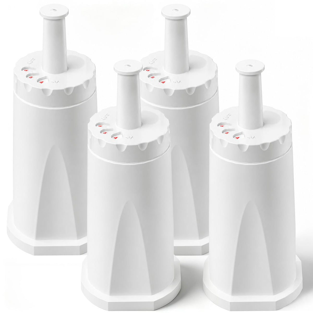 Water Filter 4-Pack for Breville Oracle, Barista & Bambino | Coconut Activated Carbon & Ion Exchange Filtration | BES008WHT0NUC1 Replacement