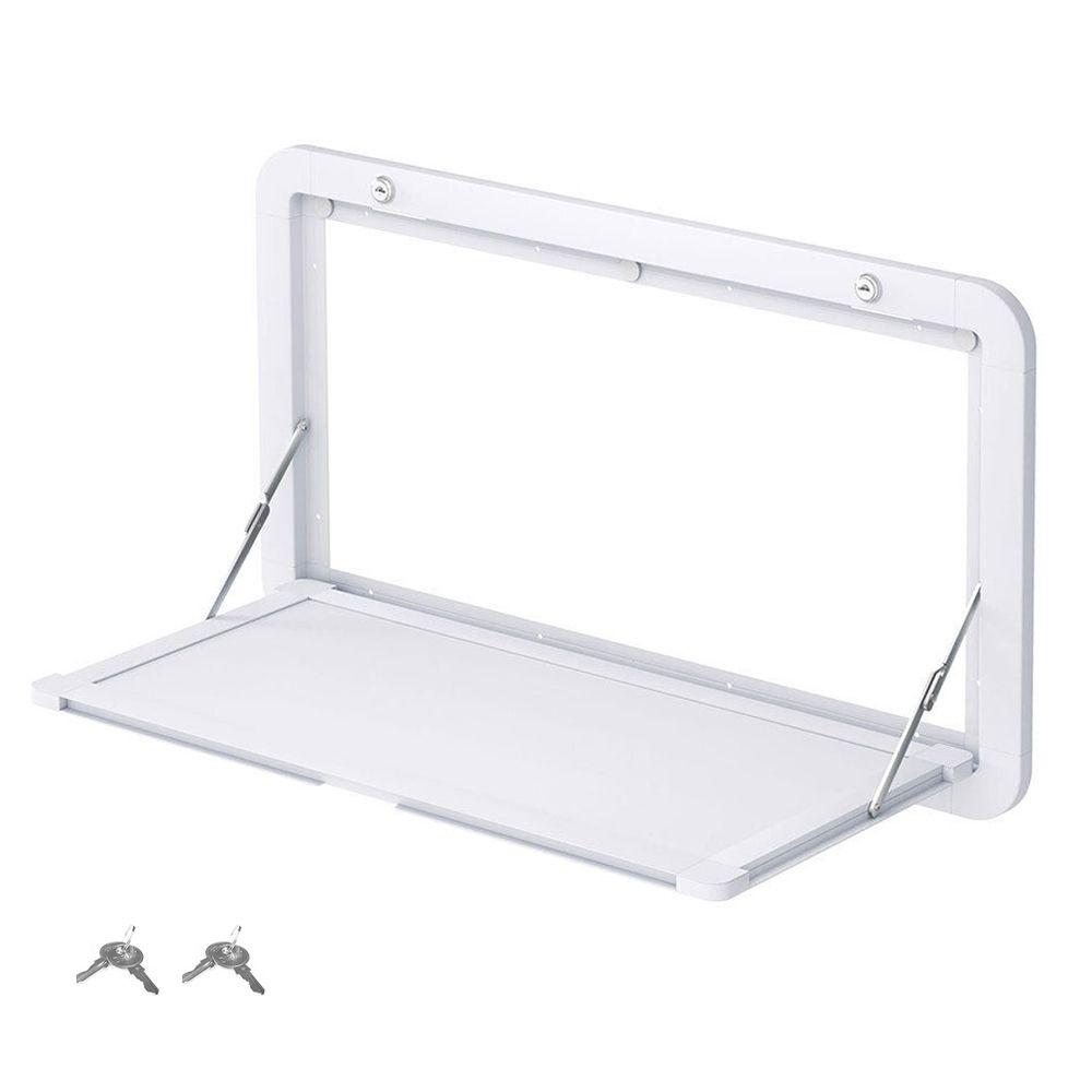 Heavy Duty Folding Caravan Table 800 x 450mm – Full Metal Frame, Lockable, 50kg Max Capacity, White