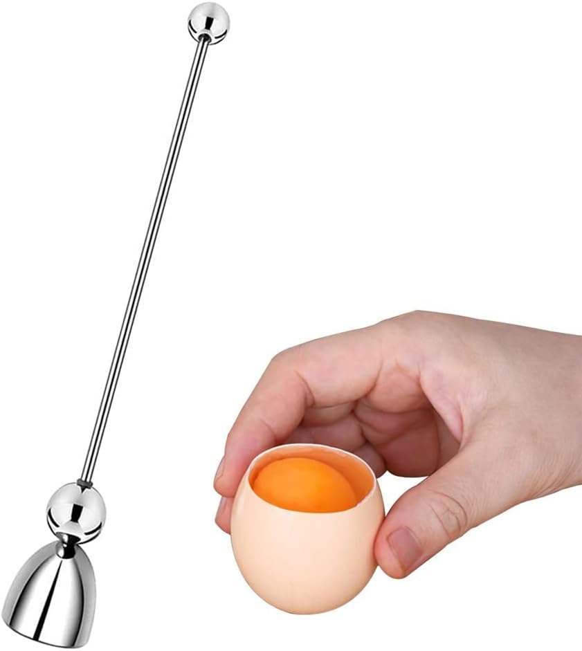 Egg Shell Cracker - Stainless Steel Kitchen Aid - For Soft-Boiled Eggs - Easy to Clean - Kitchen Utensil