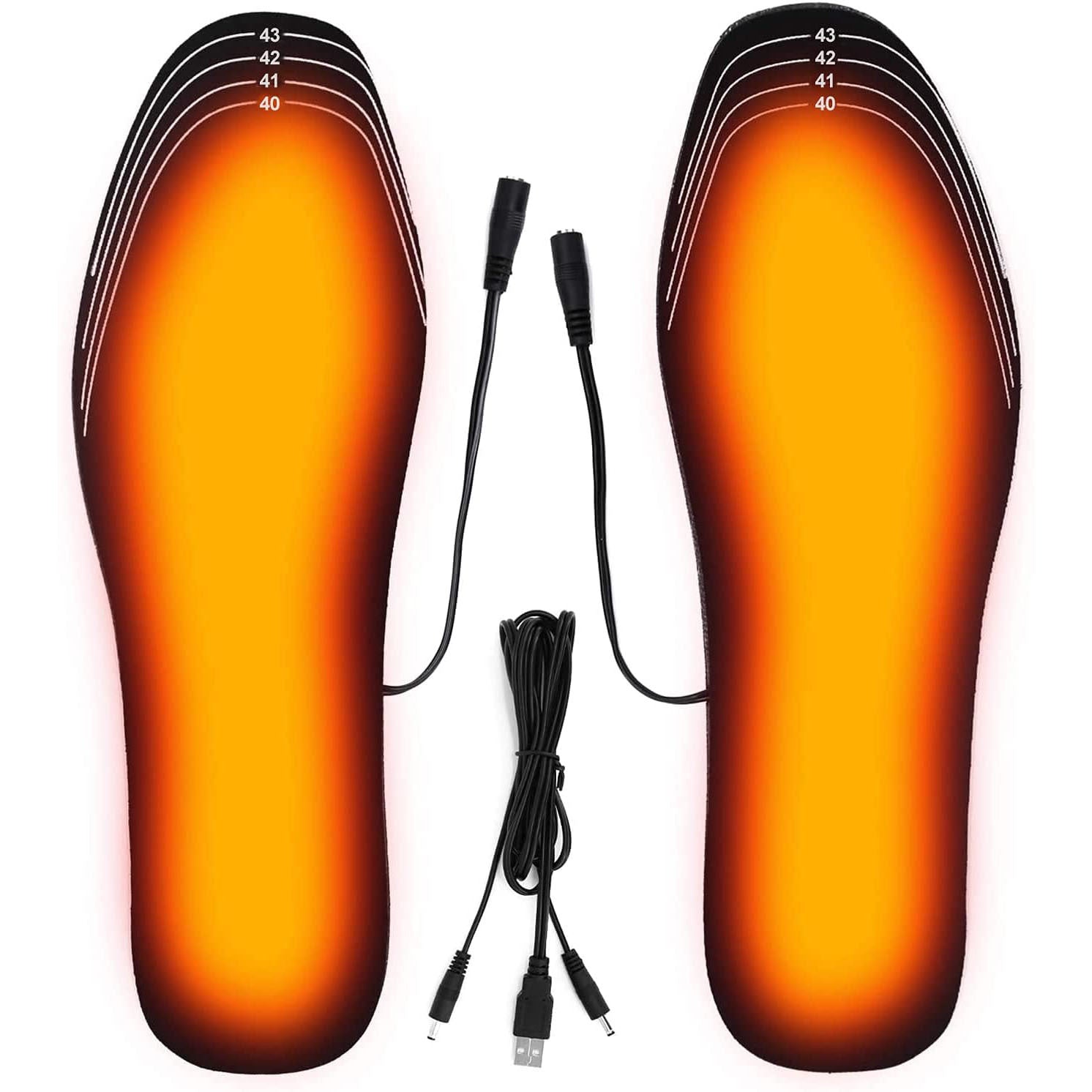 Heated Insoles Rechargeable - Reusable Cut to Size - Washable Electric Heating Insole USB - Warm Insoles for Winter Men Women