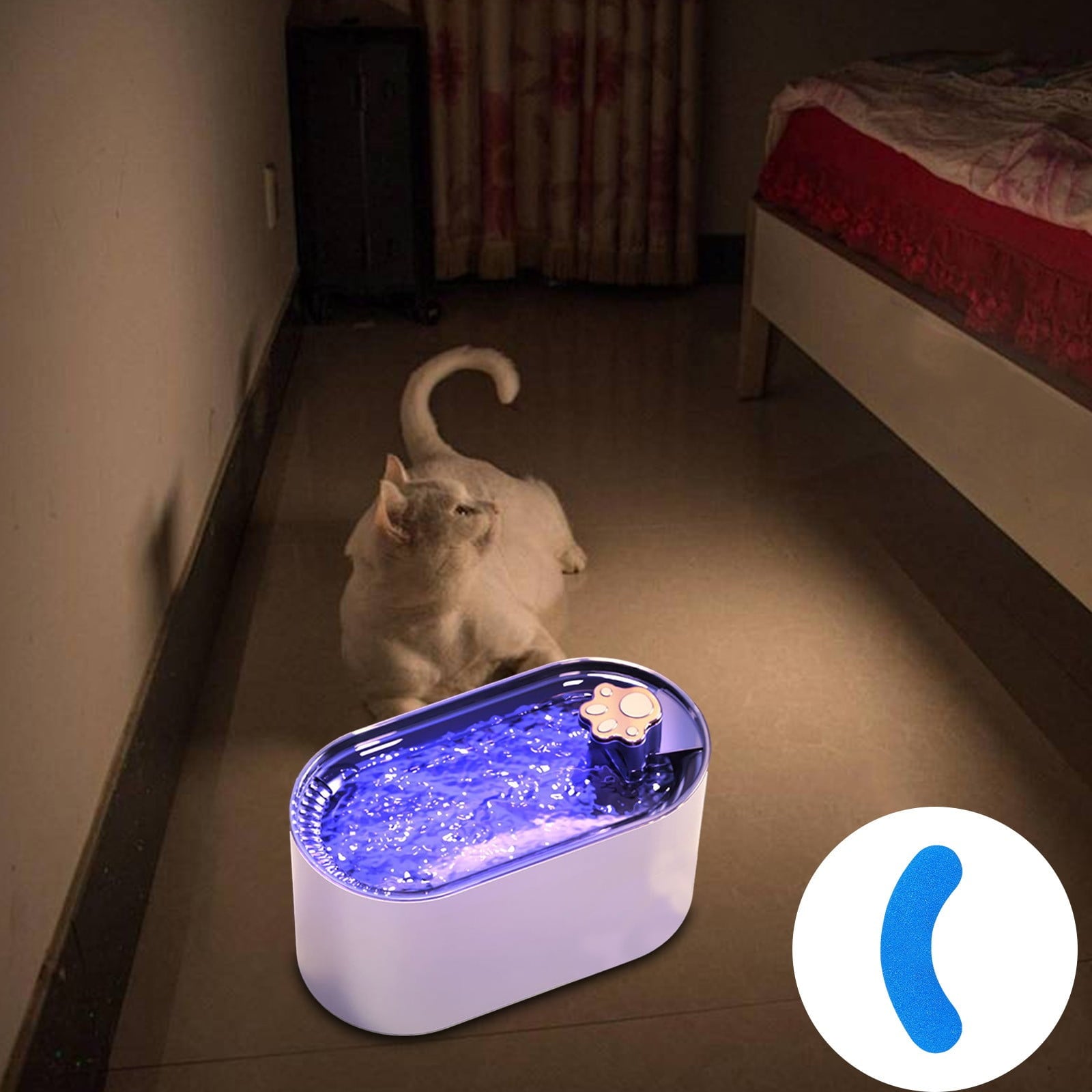Cats Water Fountains, 3L Automatic Pet Dispenser, Automatic Cats Water Fountains Dog Water Dispenser, Whispers Quiet Cats Fountains Pet Water Fountains, Dog Water Dispenser with LED Light