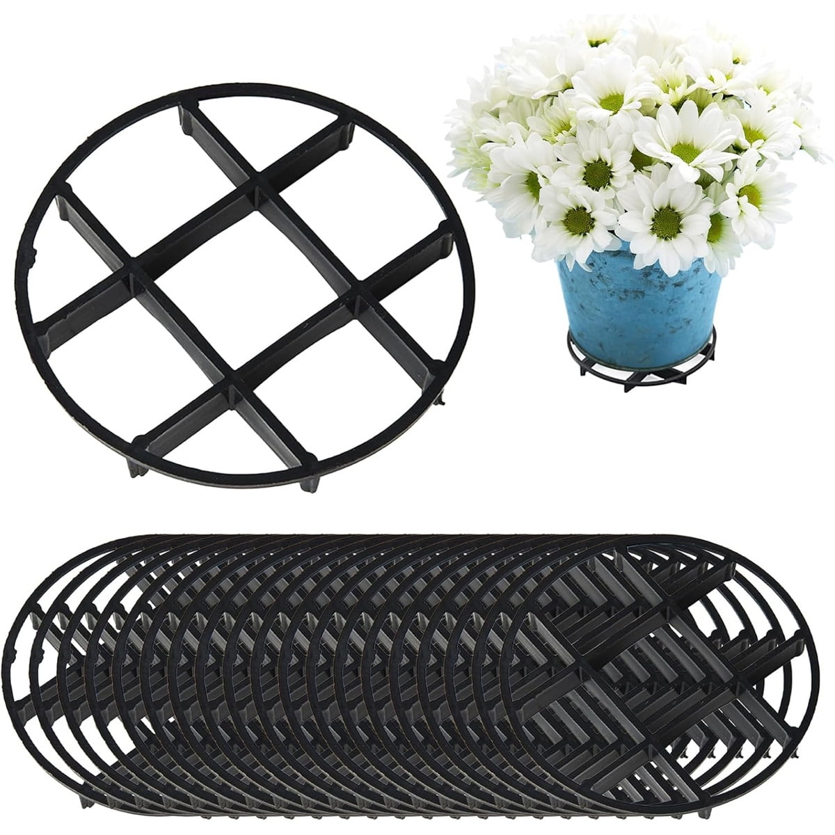 Plant Saucer Drainage Rack Stand,Tutuviw 21Pcs 3 Size Flower Pot Level Feet Elevator Support Holder,Plant Stands for Flower Pot Prevention Drainage,Reusable Mesh Pad,Raises Protector Plant Trivet