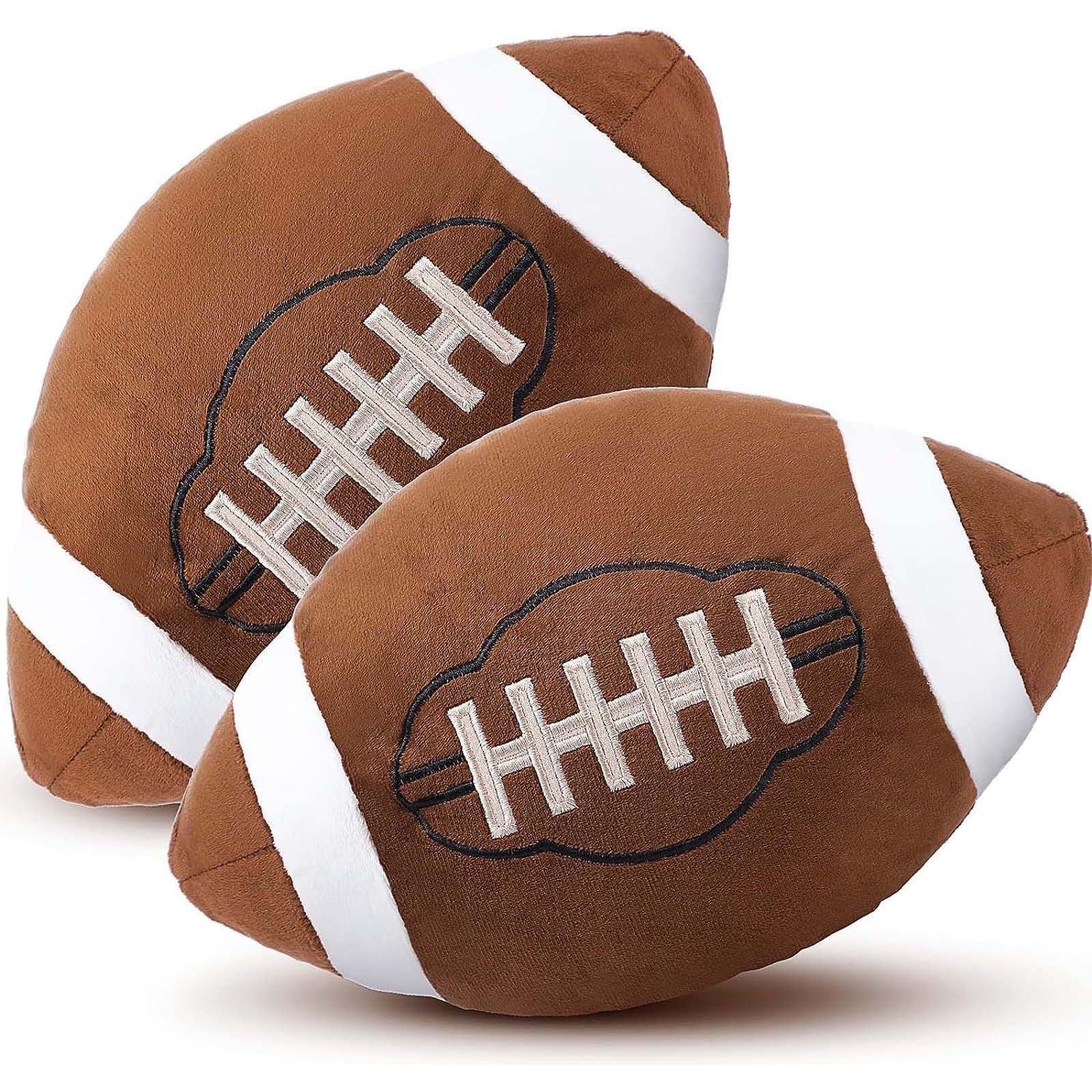 Football Plush Pillow, Fluffy Durable Football Pillows, Stuffed Football Throw Pillow, Soft Sports Ball Doll, Simulation Football Toy Pillow, Room Decor, Birthday Party Gift