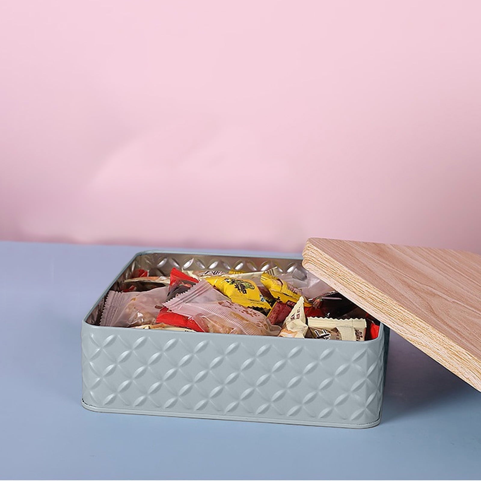 Cake Tins with Lids, Decorative Metal Cookie Snack Jars, Iron Packaging Box, Holiday Parties Reusable Food Storage Containers, Storage Box, for Cookies Candy Chocolate Packaging