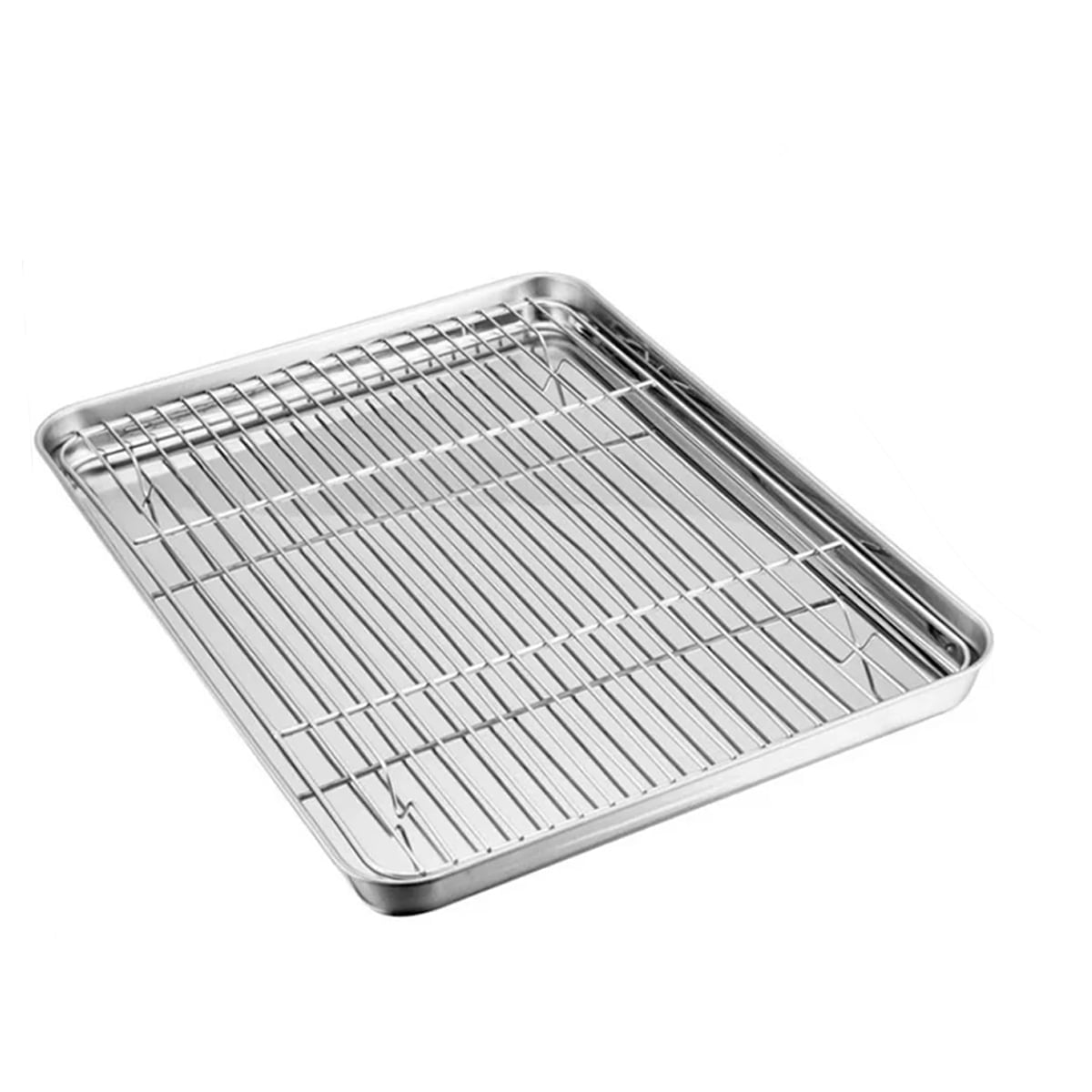 Baking Sheet With Cooling Rack, Half Sheet Pan With Wire Rack Set, Oven Baking Tray and Rack Set,15.75x11.8inch,Non Toxic & Easy Clean,Heavy Duty