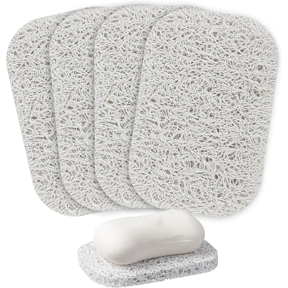 Lierteer 5PCS Shower Soap Bar Saver Lift Holder Dish Sponge Rack Tray Fast Dry Non-Slip