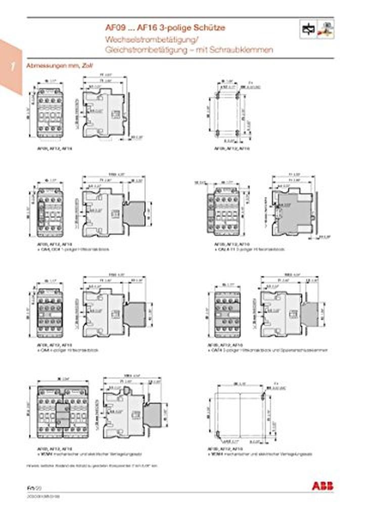 ABB AF16-30-10-11 24-60V, 50/60HZ 20-60VDC Contactor ABB1SBL177001R1110