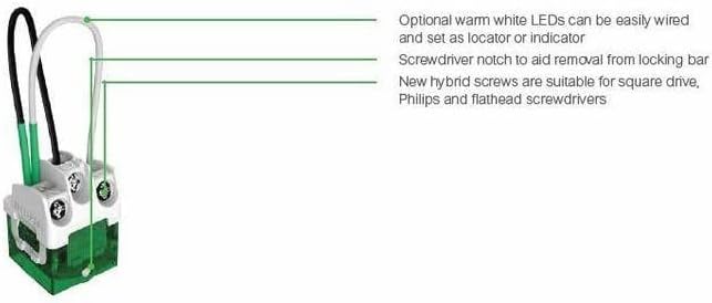 Iconic 250V 10AX Vertical Mount 1 Gang LED Flush Switch, Vivid White