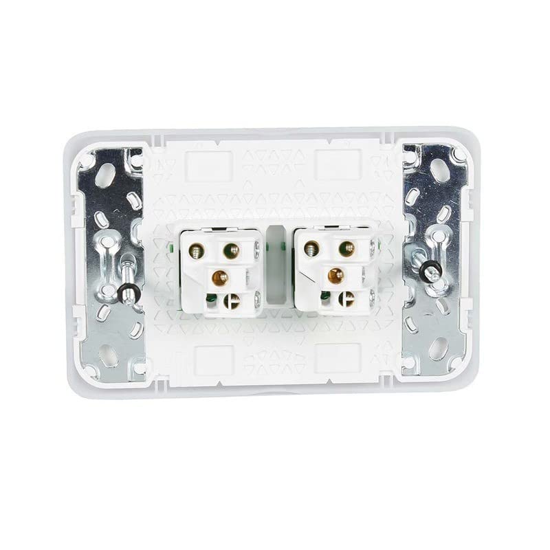 Iconic 2 Gang Flush Switch, Vivid White
