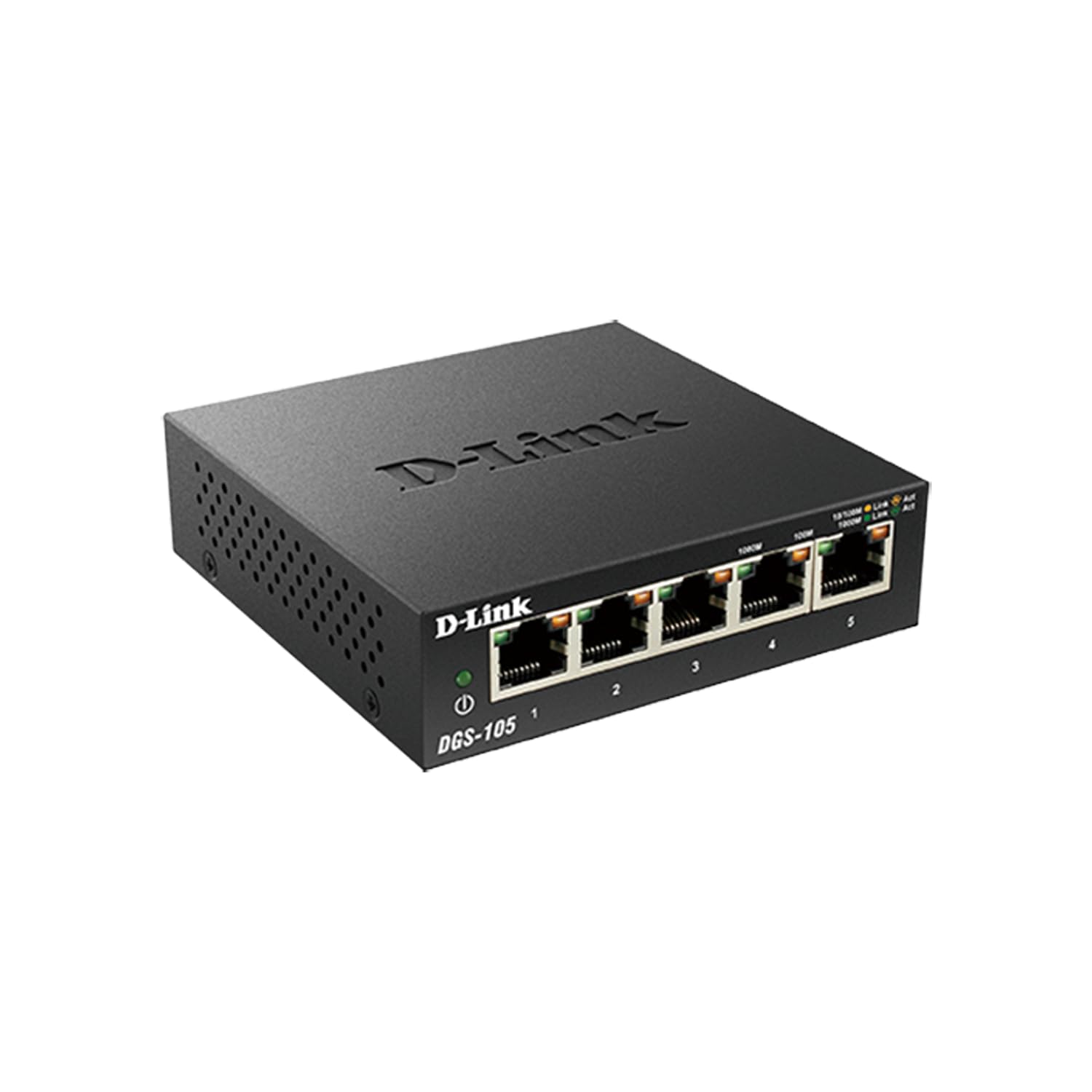 D-Link DGS-105 5-Port Gigabit Ethernet Switch - Desktop Quiet Fanless & Energy-Efficient Design, Metal Housing, 1Gbps Network Switch, Network Splitter, for Router, LAN, Home & Office, Plug & Play
