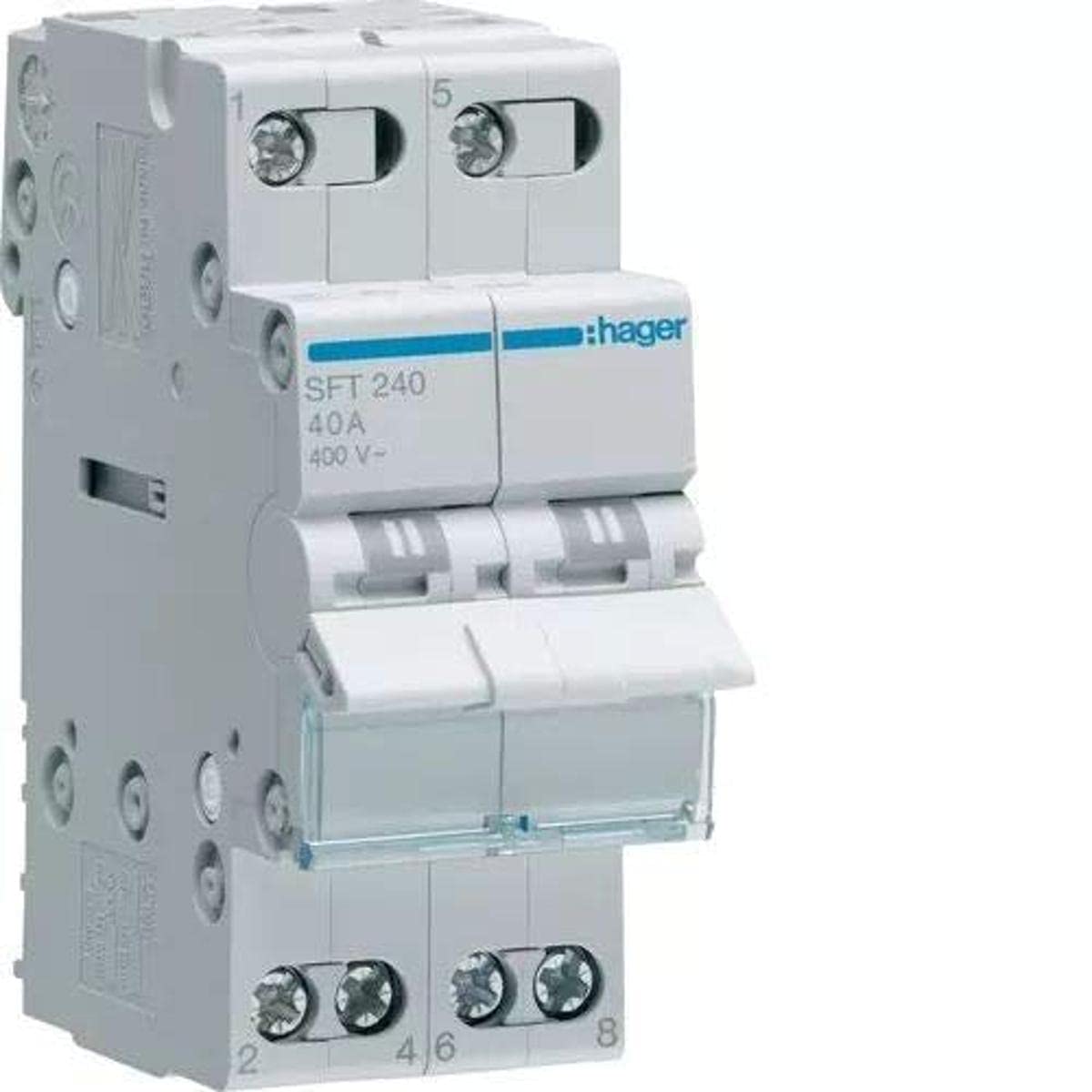 Hager sft240 Cross Switch 2-Pin 40 A Front Panel I/0/II
