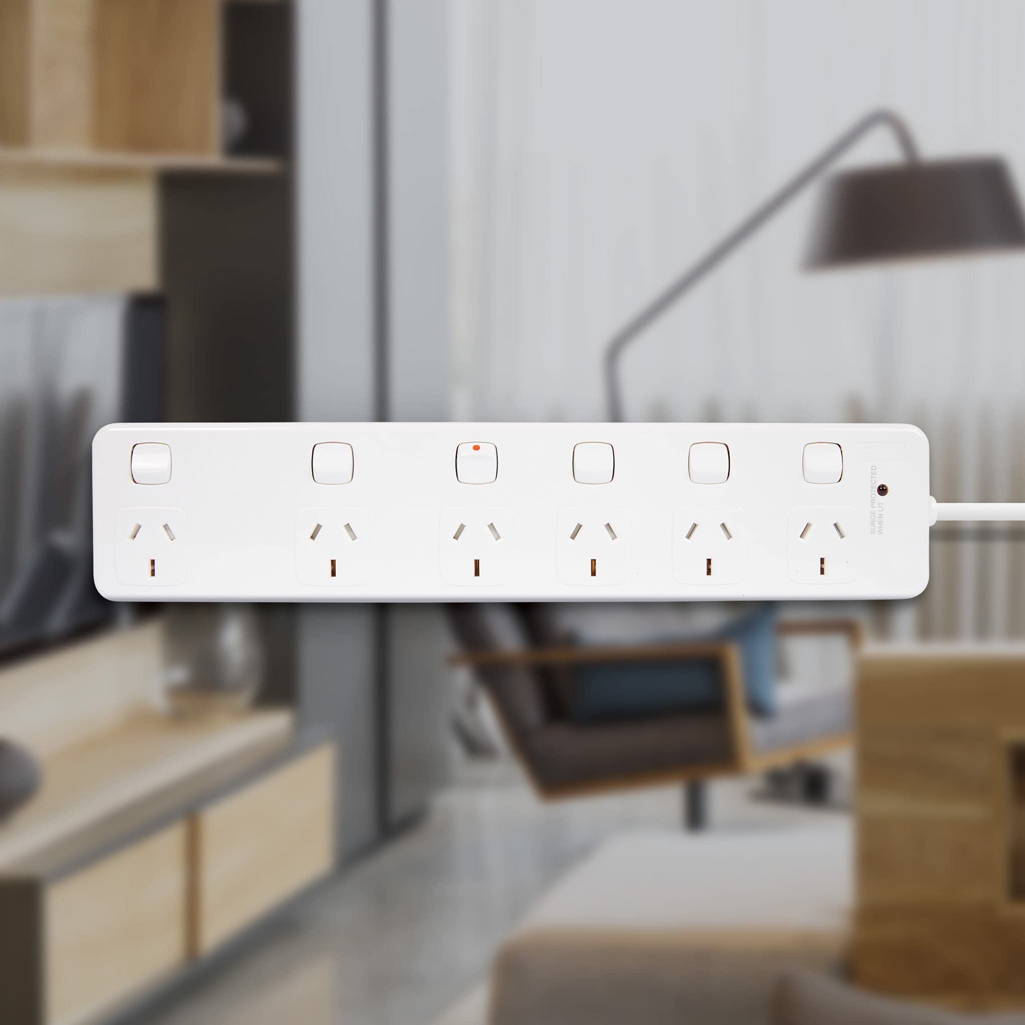 HPM D104PA6 6 Outlet Surge Protected Powerboard