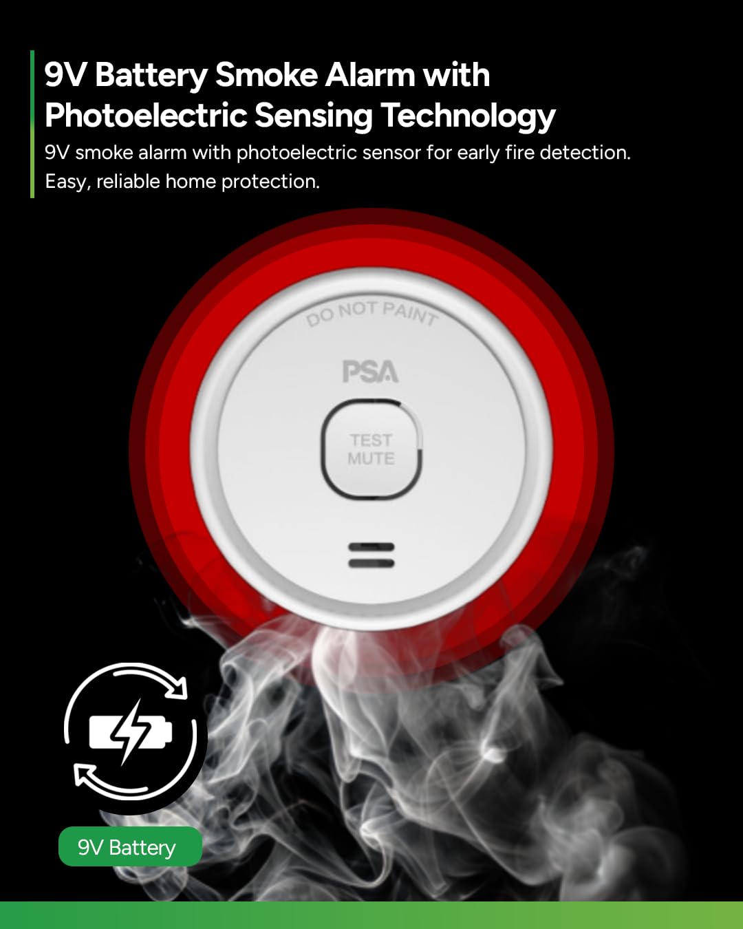 Lifesaver 9V Photoelectric Smoke Alarm