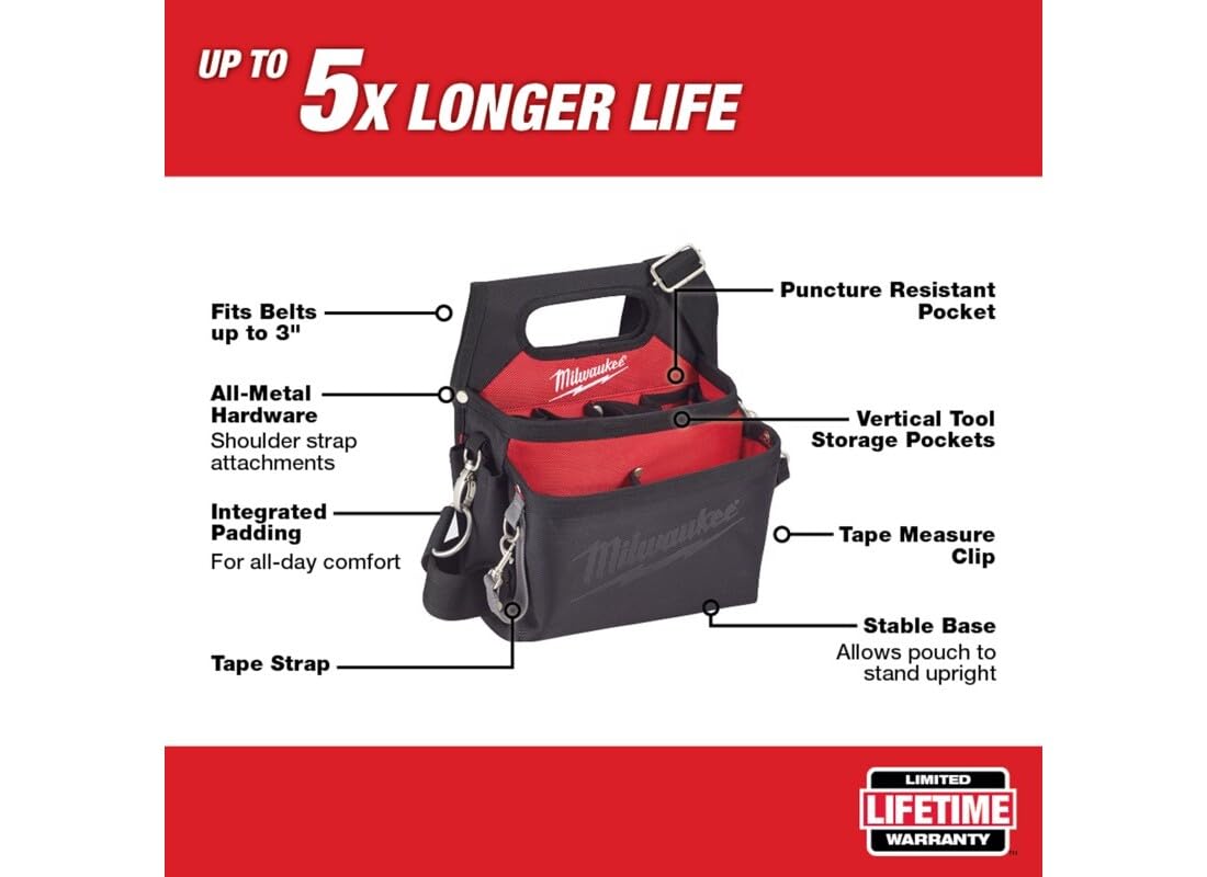 TOOL POUCH FABRIC 15PKT ELECTRICIANS MILWAUKEE