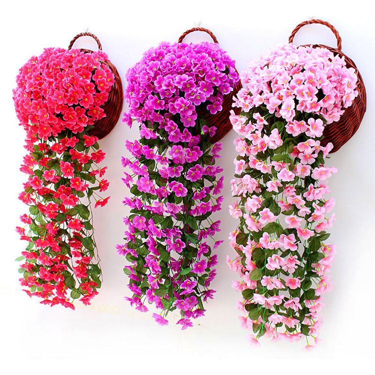 ArtificialFive-PetaledRed-PurpleFlowers