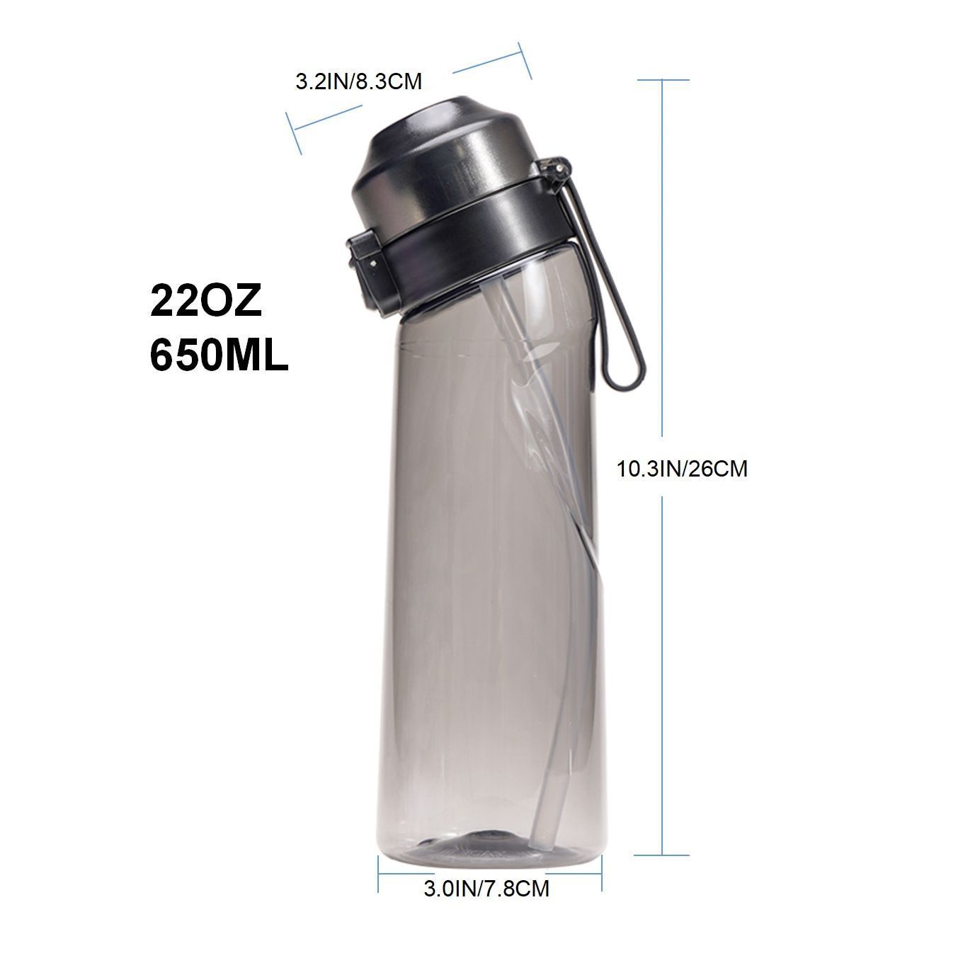 Transparent black 0 Sugar 0 Calorie Scented Water Bottle