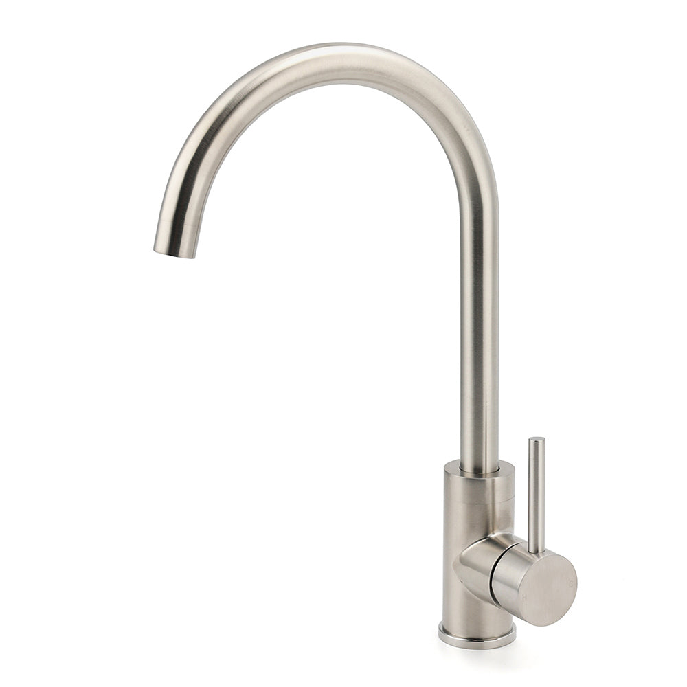 WELS Kitchen Laundry Swivel Sink Mixer Faucet Tap Spout Stainless Steel Brushed