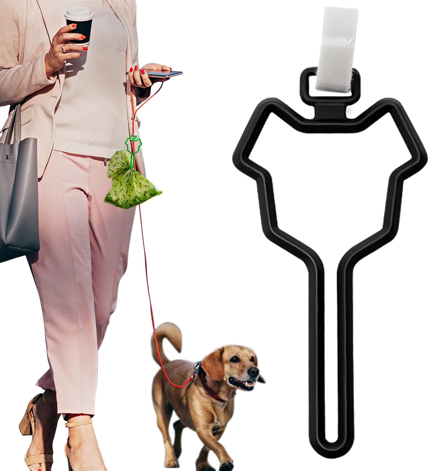 ® 2Pcs Dog Poop Bag Holder, Premium Waste Bag Holder Carrier for Leash, Dog Poop Bag Dispenser for Walking Running Bicycle Accessory Black
