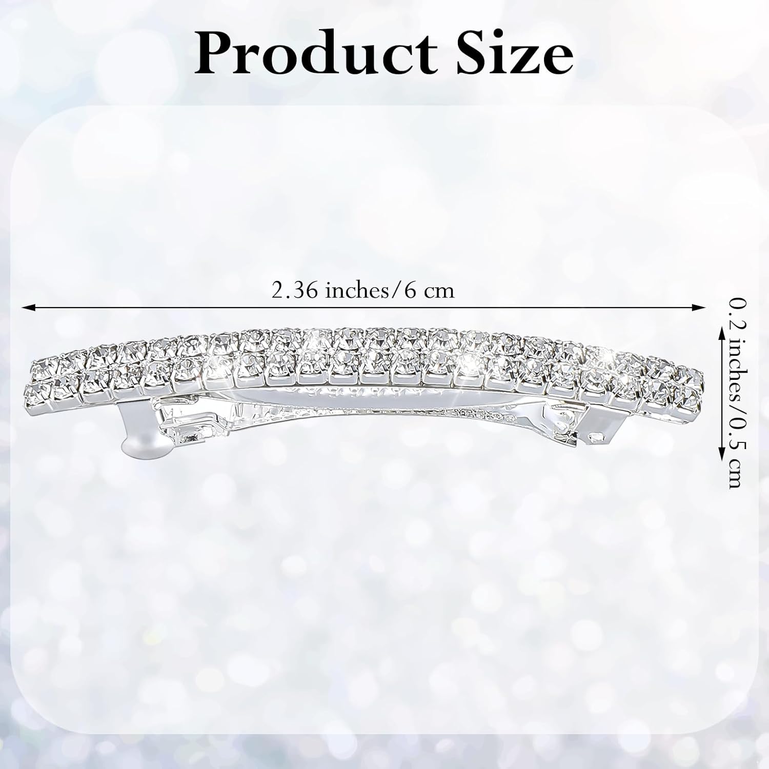 4 PCS Small Sparkly Rhinestone Hair Clips, Silver Crystal Ponytail Holder Side Clips Bling Metal Spring Hair Barrettes for Women Girls Bridal Wedding Engagement Prom Valentines