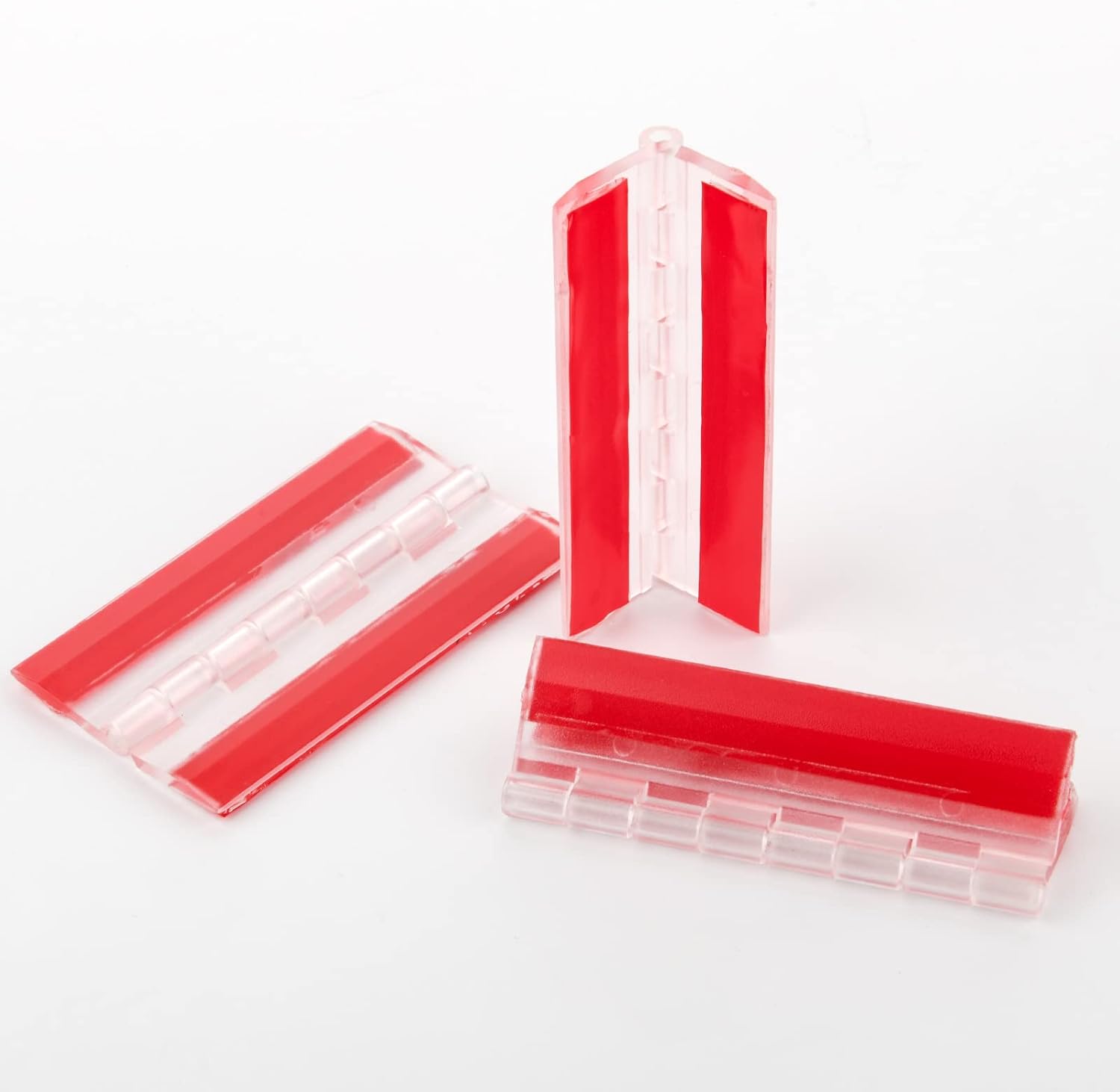 4 Pcs Acrylic Hinge 75x45 mm,Transparent Plastic Continuous Piano Hinge,Self-Adhesive,Suitable for DIY Drawer Cabinet Furniture Display Stand 4 Pcs-75x45 mm