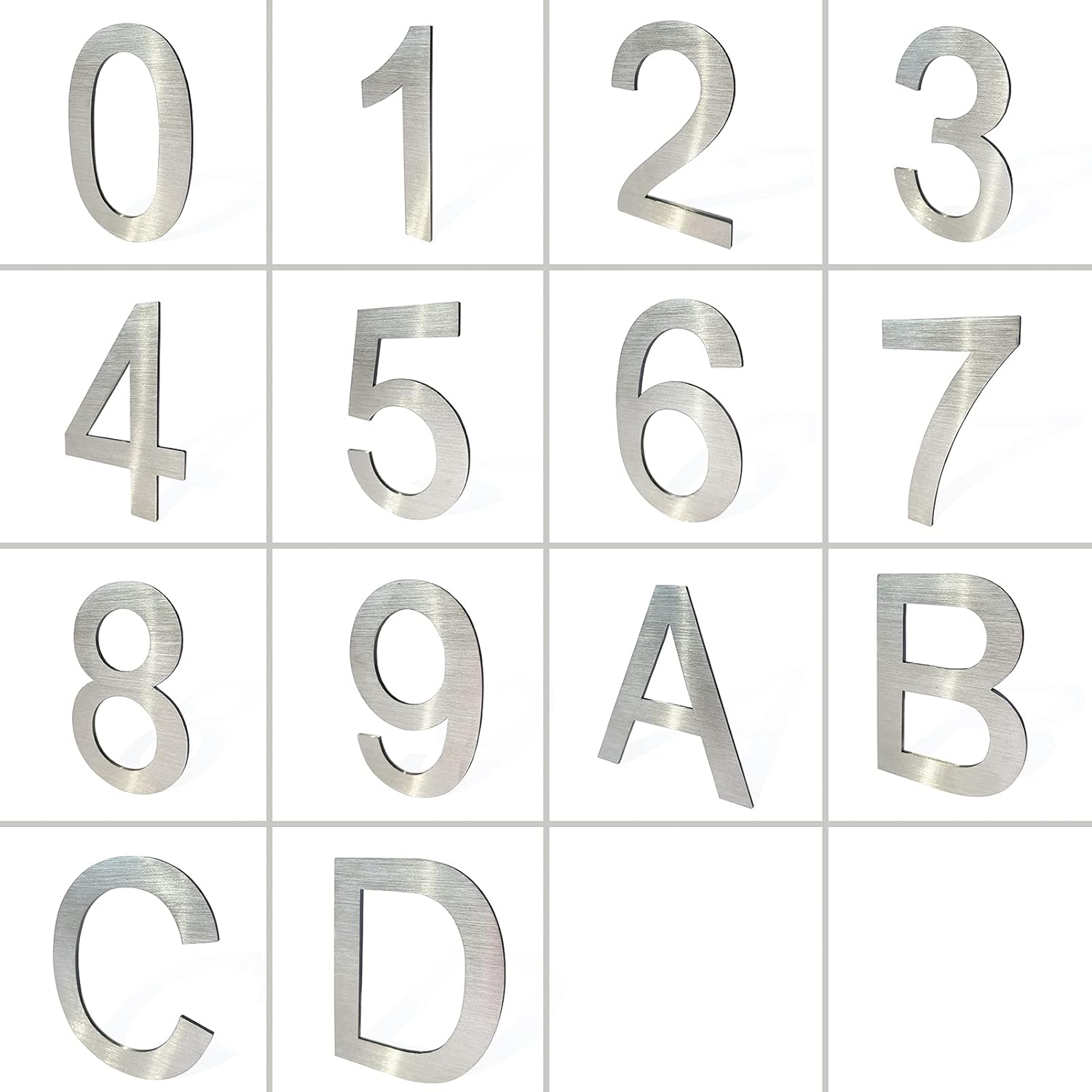 Stainless Steel House Numbers,Metal Modern House Numbers,Mailbox Decor Number,Self-adhesive house Number 3Inch-6, Silver
