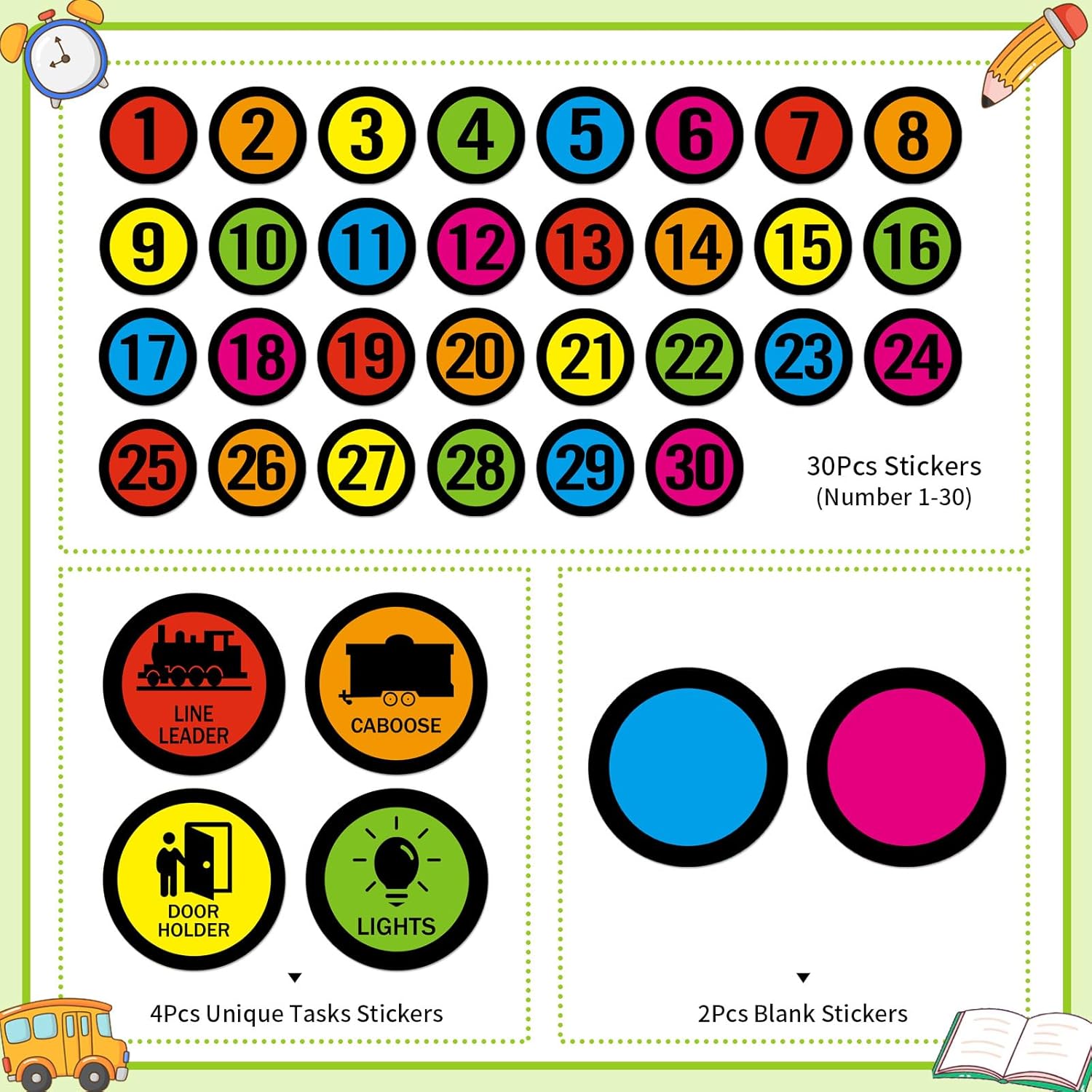 Line up Spots for Classroom Floor- Number Spot Markers Stickers, 36Pcs Floor Numbers for Classroom Lining up Number Stickers for Back to School Kindergarten Preschool Elementary Supplies