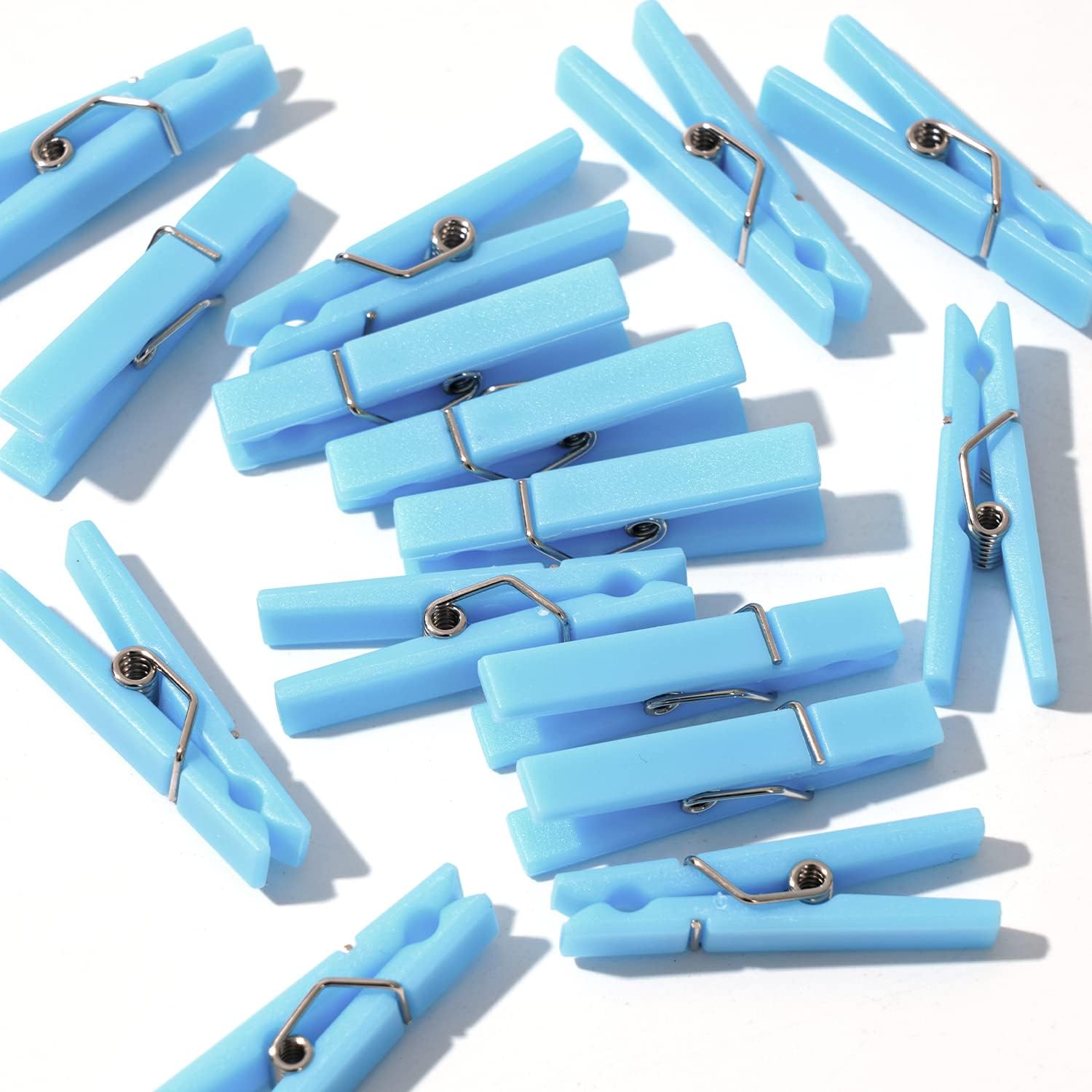 60PCS Baby Shower Clothespin Games Boy Plastic Mini Clothes Pins 1.4 inch for Party Decorations,DIY Crafts Blue