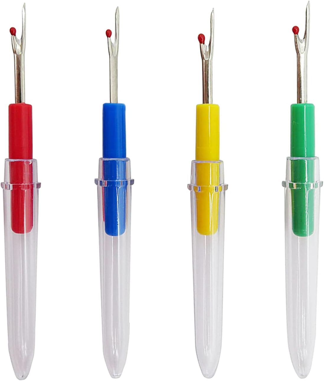 Seam Ripper 4pcs Stitch Eraser Thread Cutter Small Clothes Tag Remover Seam Rippers for Sewing Crafting Thread Removing 4 Colors