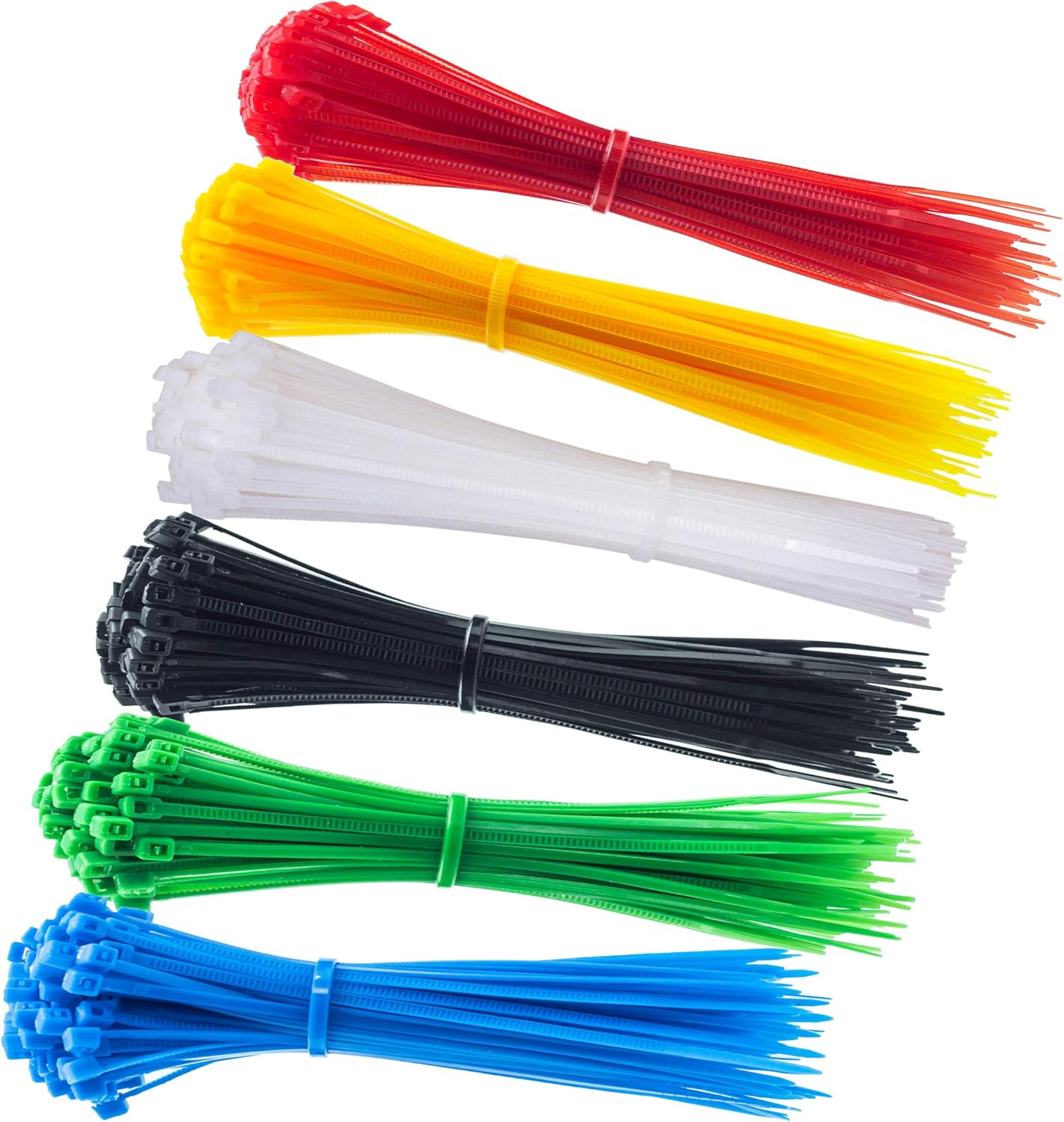 8 Inch Zip Ties Tying Length 6.7" , 120pcs Nylon Cable Ties, 6 Multi-colors