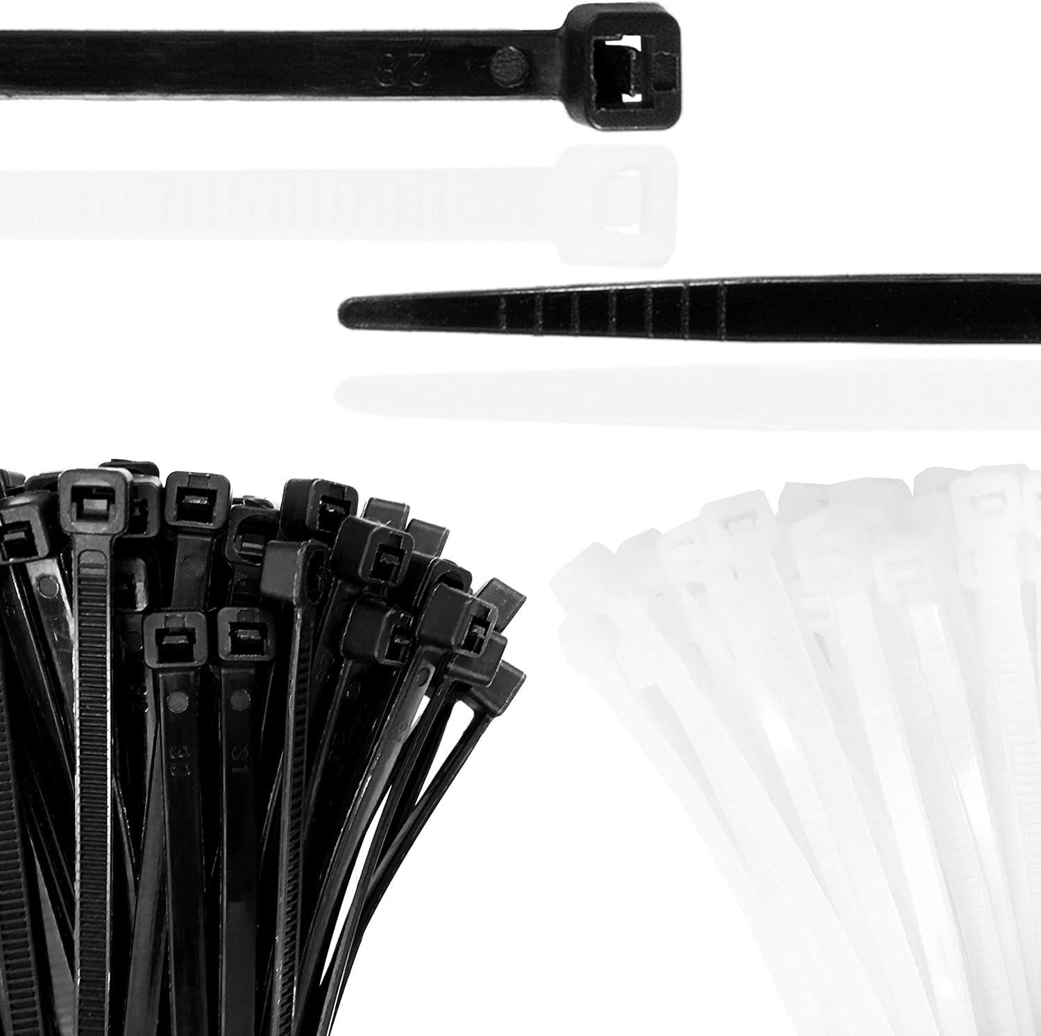 Cable Ties 100 Pcs Wraps Zip Ties Heavy Duty for Multi-Purpose 6 Inch, Black and White, 50pcs for Each