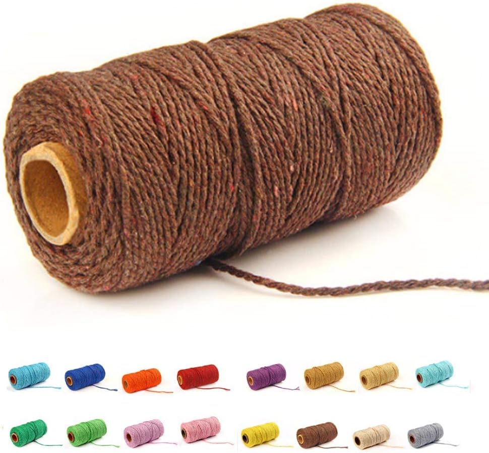 109 Yards/1.5mm/35 Colors Optional 109 DIY Macrame Cord Craft Macramé Cotton Baker Twine Craft Making Knitting String Rope DIY Wedding Decor Supply Christmas Wrapping Coffee