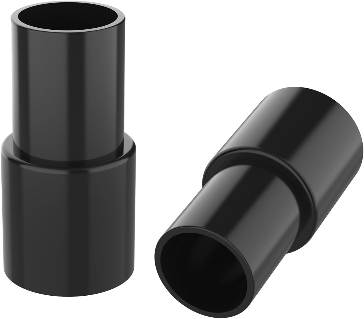 2 Pcs Vacuum Hose Adapter for Connecting 1-3/8" OD to 1-1/4" ID Between Vacuum Cleaner and Dust Collection Accessories, Plastic Cleaner Hose Connector Reducer Black