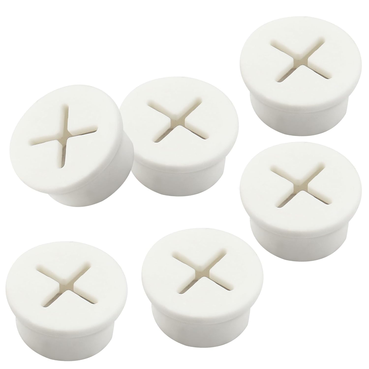 12pcs 3/4 Inch 20mm Rubber Desk Grommet, Flexible Desk Hole Cover Plug Wire Management Cable Cord Pass Through for Office Home Equipment White