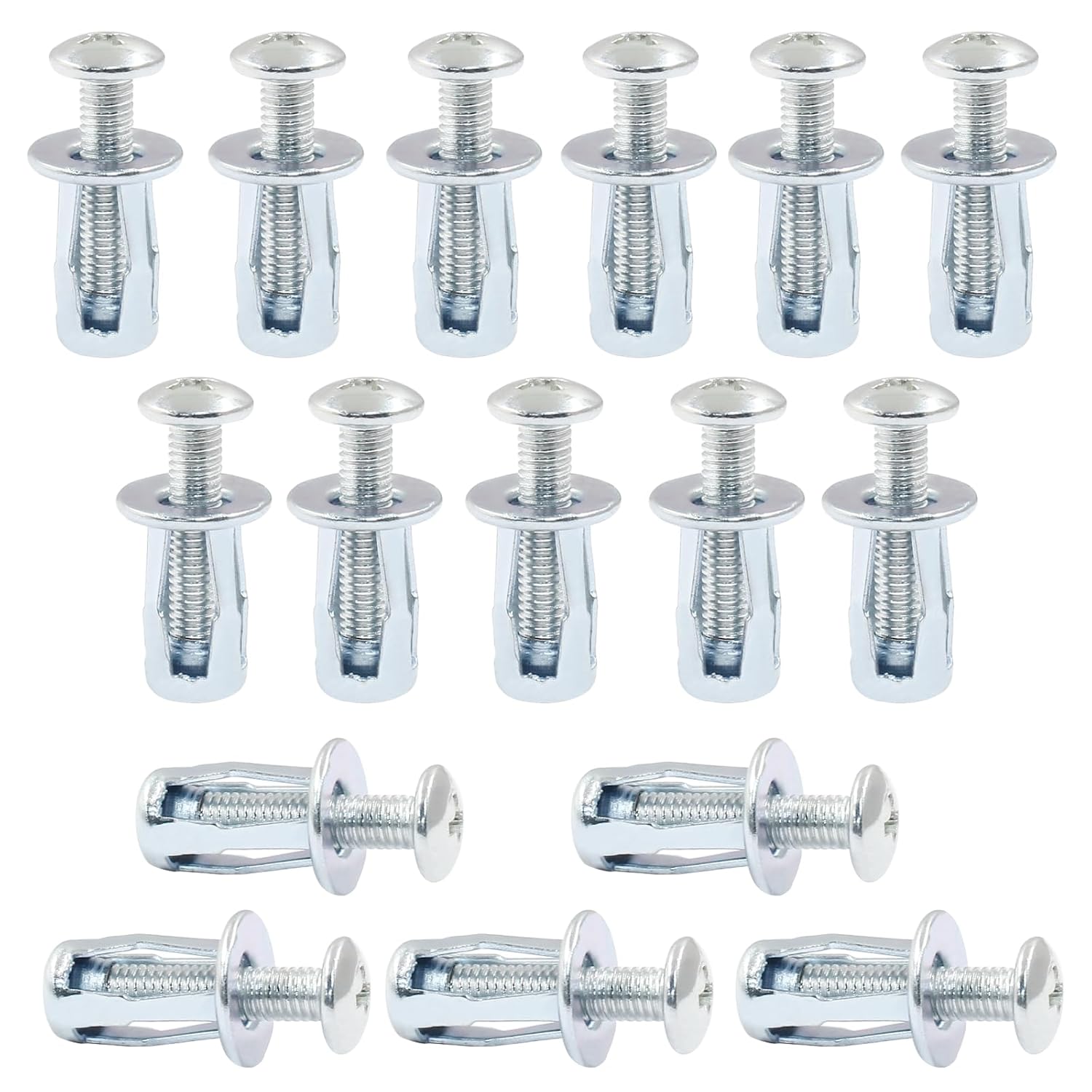 16 pcs Jack Nuts, Plain Carbon Steel Petal Expansion Insert Nuts for Thin Metal Hollow Wall Iron M5 x 25