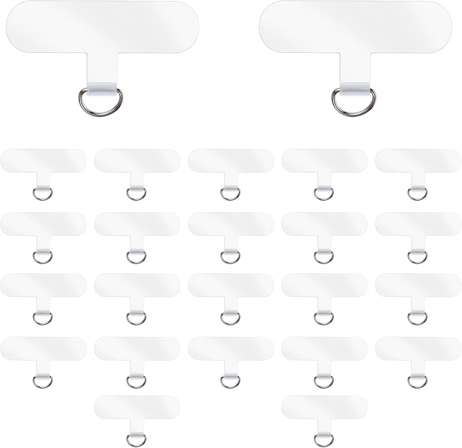 24 Pieces Phone Tether Tab, Clear Cell Phones Lanyard Pads Universal Phone Charm Holder Transparent Lanyard Patch Strap Replacement Part for Most Smartphones, No Adhesive