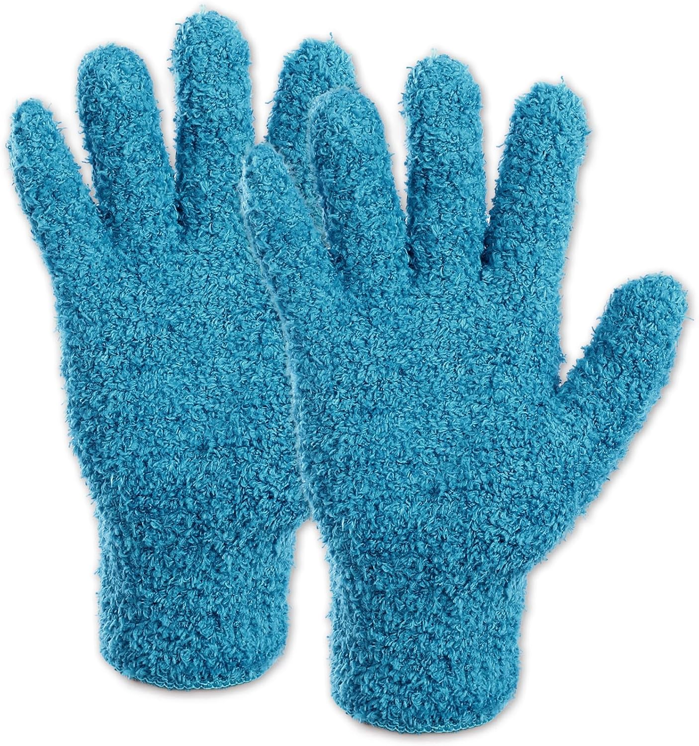Microfiber Gloves for Plants Dusting Cleaning, Dusting Gloves for House Cleanings, Coral Fleece Cleaning Mittens Reusable Household Glove for Plants Cars Blinds Lamps Hard to Reach Corners Blue