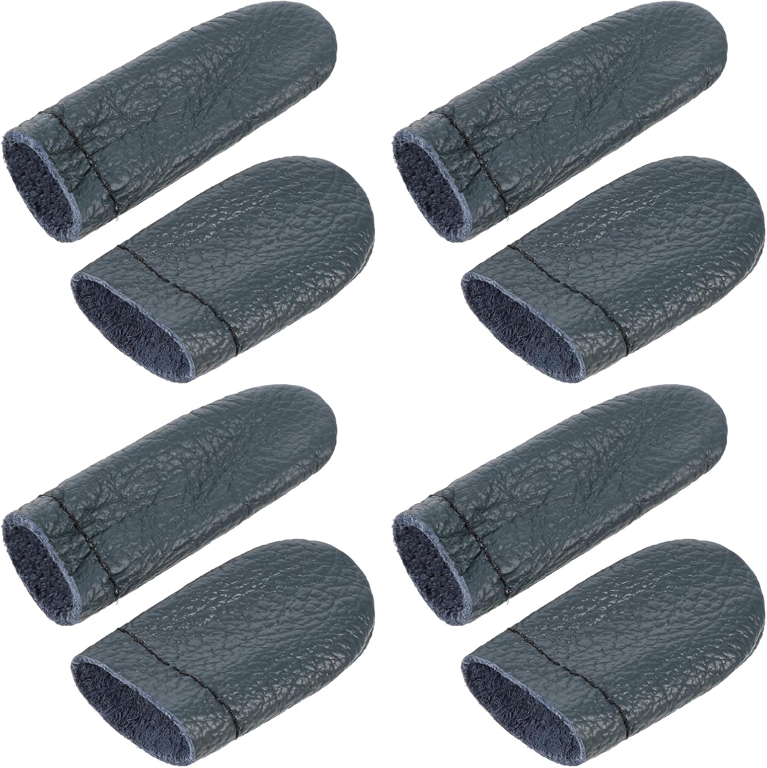 4 Pairs Crochet Finger Protectors, Leather Thimbles for Hand Sewing, Durable Needle Felting Knitting Thimble Guards Felting Tools Finger Protector for Hand Sewing, Embroidery Crafting