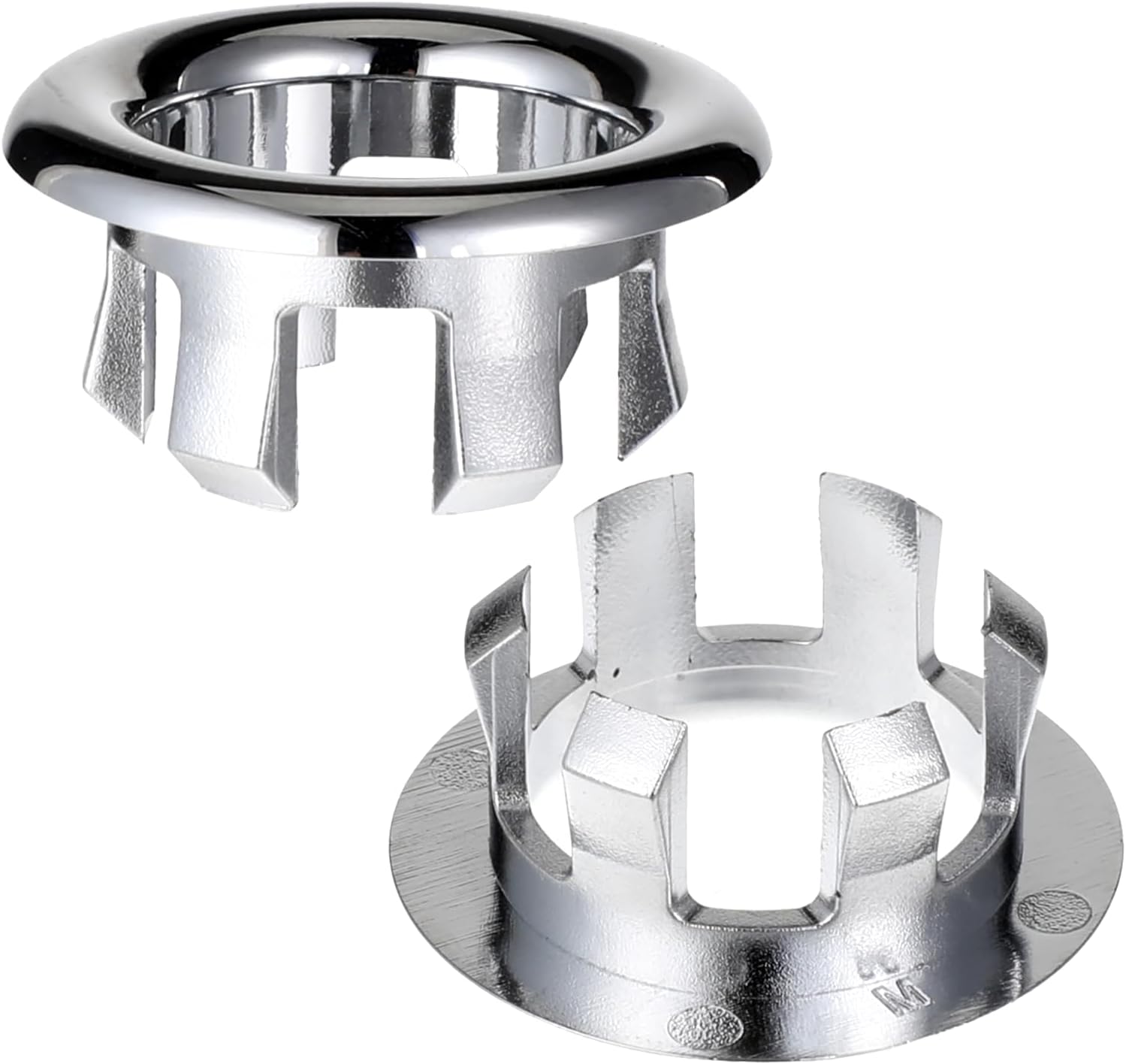 Sink Overflow Ring, 2 Pack Universal Bathroom Kitchen Sink Hole Trim Chrome Drain Cover, Overflow Trim Ring Insert Cap Fits Round Hole Diameter Replacement for Basin Vanity, Ceramic Sinks