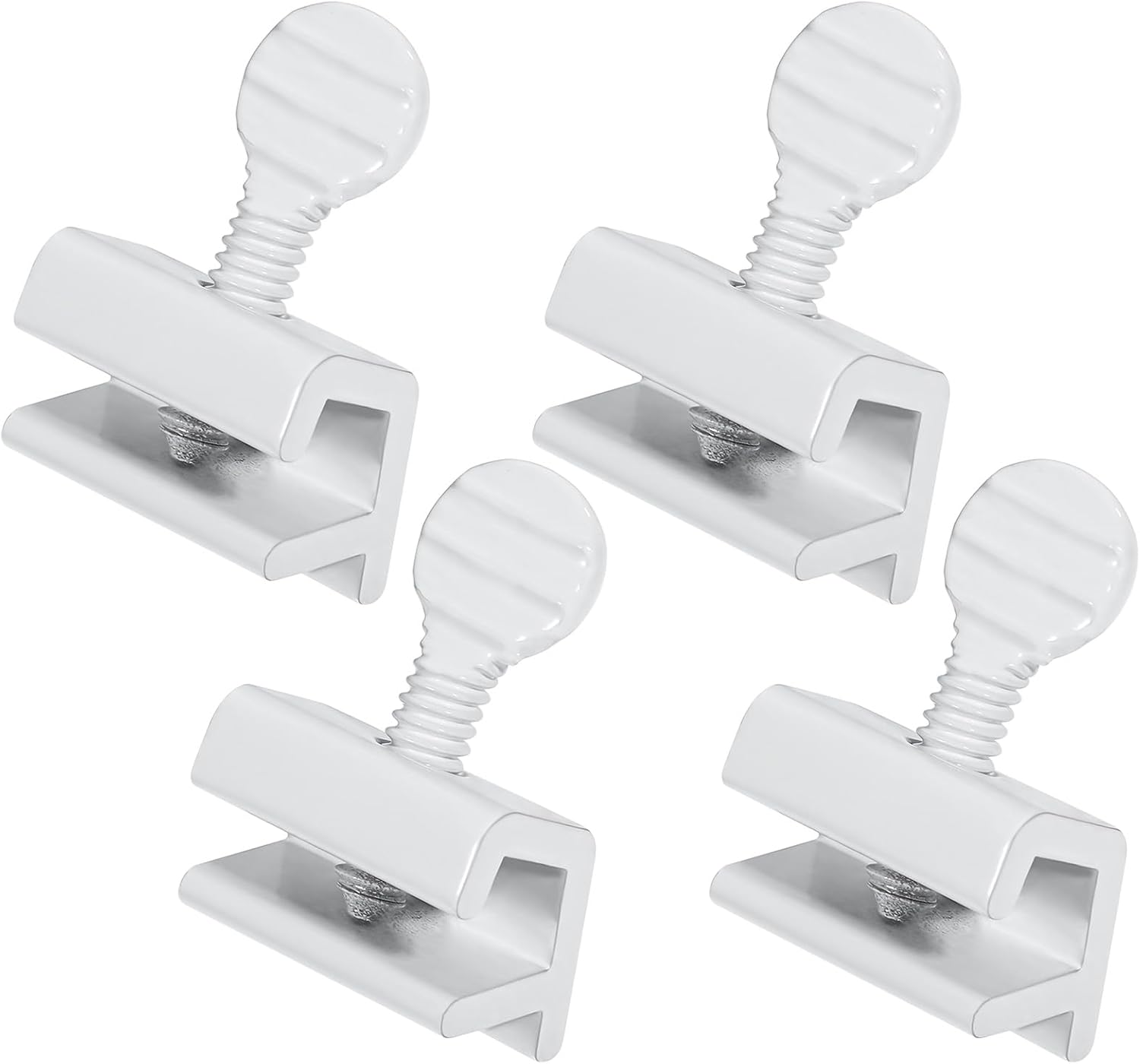 Window Locks, 4 Packs, Stainless Steel Sliding Door Security Lock Single Adjustable Horizontal Sliding Window Child Safety Locks Home Security Windows Stopper for Up and Down Windows White Coated