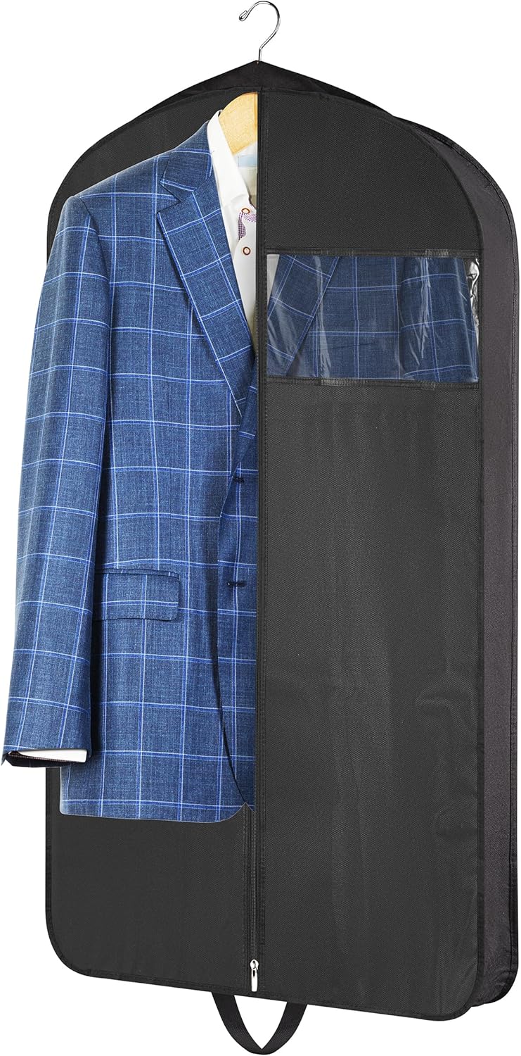 Garment Bag for Hanging Clothes - Travel Suit Bag Closet Covers for Men and Women - Long Dress, Mens Jackets, Coats, Shirts, Dance Clothing Protector, Zipper Hanger Wardrobe Dust Cover 42 Inch