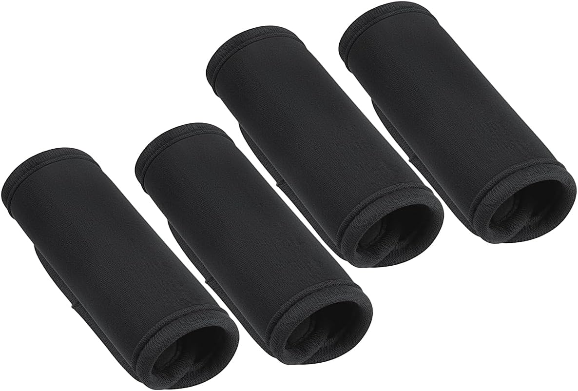 4 Pcs Neoprene Luggage Handle Wrap for Suitcase Luggage Tags Identifiers Bulk Luggage Handle Wrap Luggage Tag Wraps Travel Accessories Black