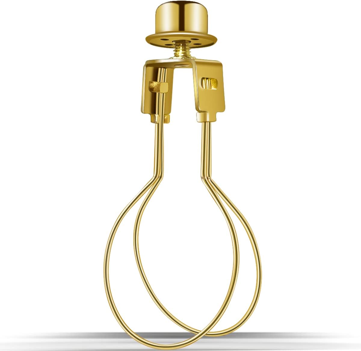 Lamp Holder for Clip-on Light Bulbs with Levellers, Include Finial - DIY Adapter for Shades 1 Pc, Gold